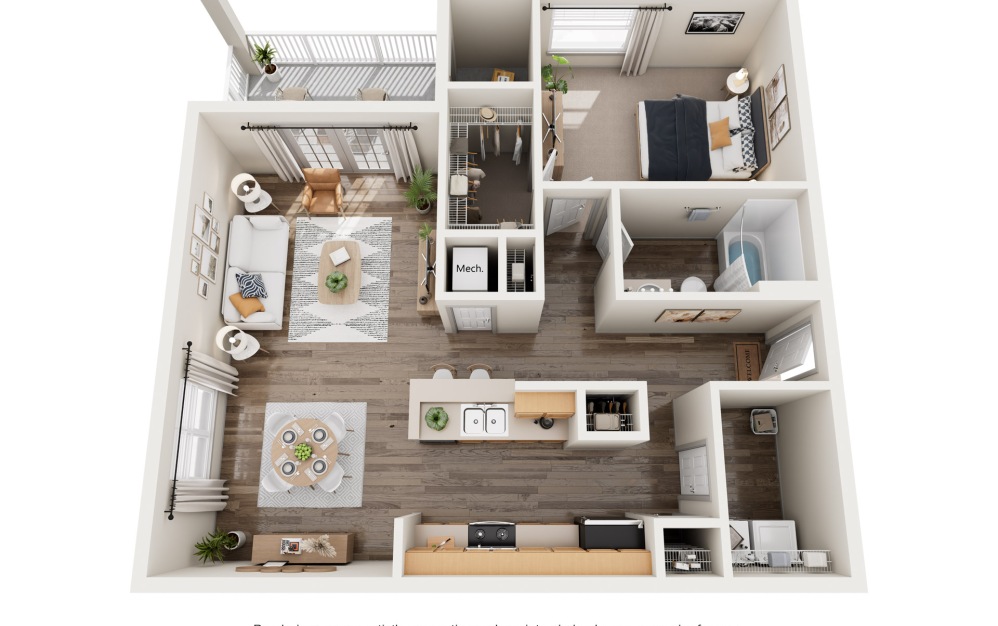 1-bedroom, 1-bathroom apartment